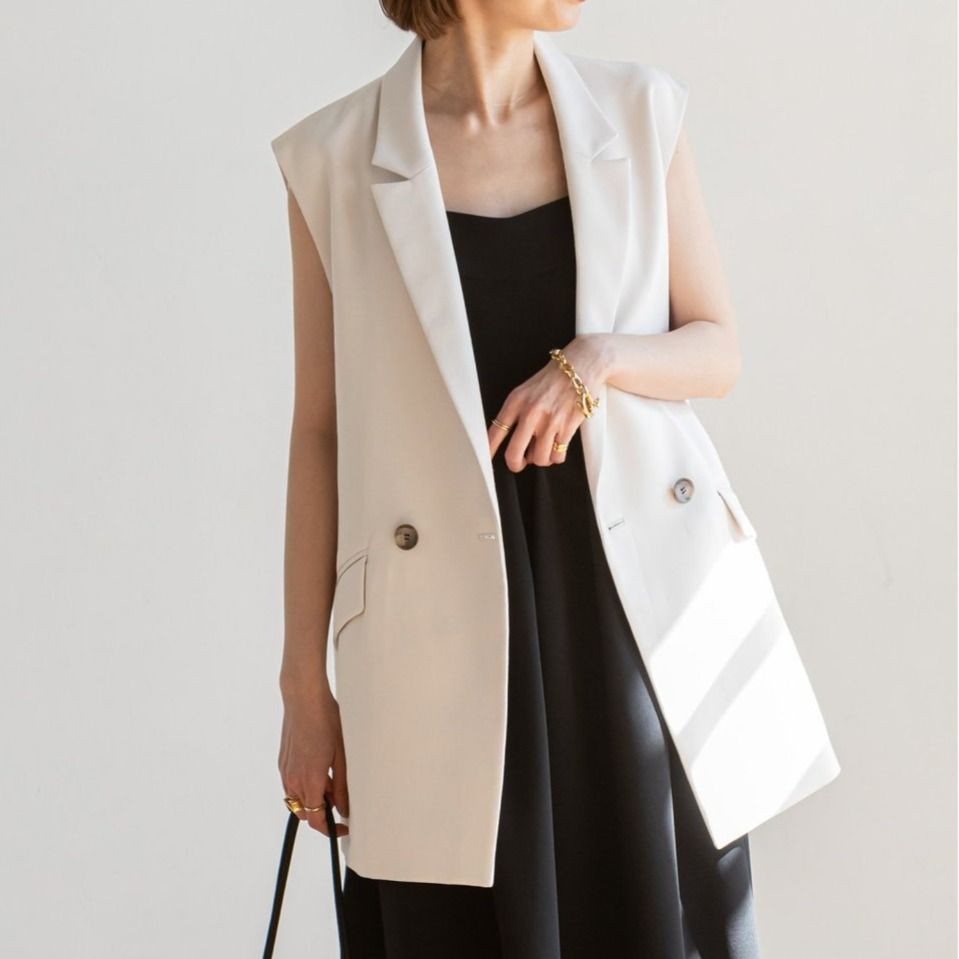 NOBLE ② 23010240103020 ロングベントジレ レディース ナチュラル