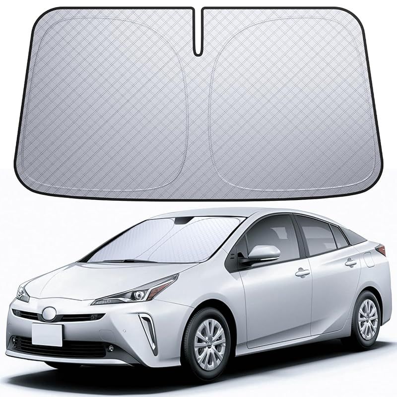 【6層断熱素材】 Lamicall トヨタ プリウス 50系 フロントガラス サンシェード: 車サンシェード 日除け 車 クルマ フロントサンシェード， 車用 フロントガラス サンシェード 折り畳み式 カーシ