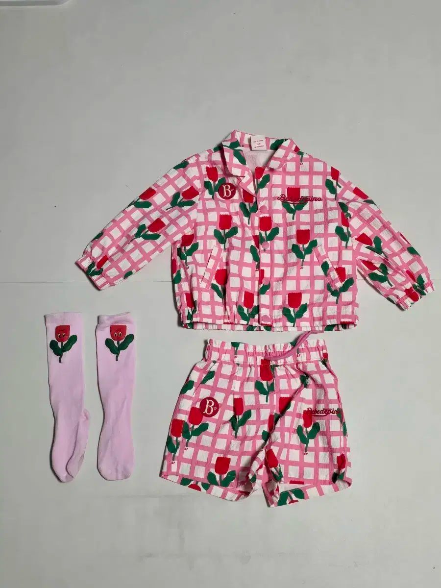 BEBE DE PINO ベベデピノ チューリップ ウィンドブレーカー＋パンツ＋ニーソックス サイズ 100 まとめ売り