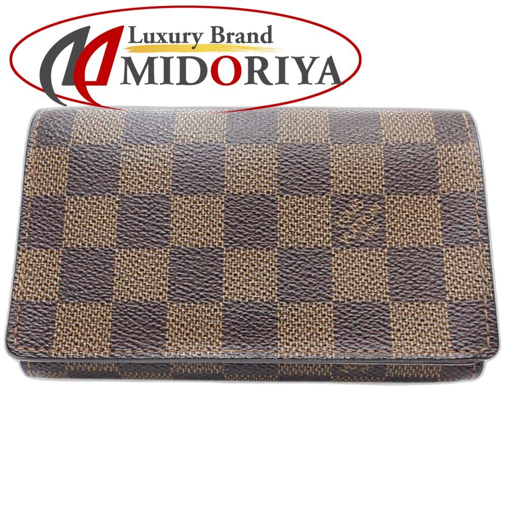LOUIS VUITTON ルイヴィトン ダミエ 二つ折り財布 ポルトモネ ビエ トレゾール N61730 エベヌ|181460