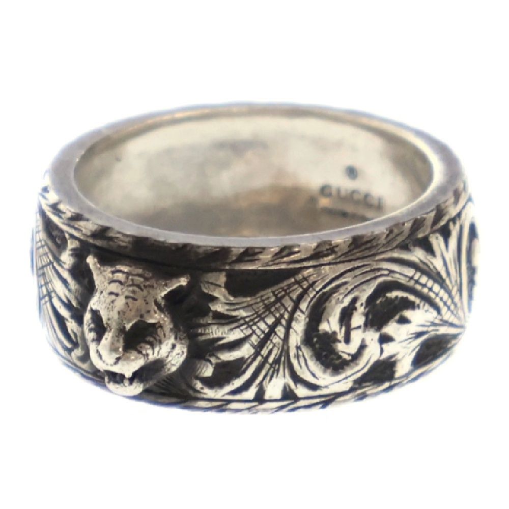 GUCCI (グッチ) キャットヘッド アラベスク シルバー リング 20号