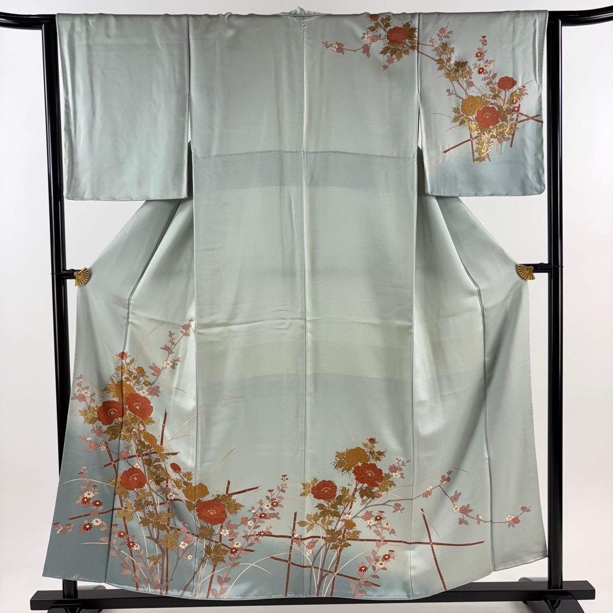 D557＋　D609 訪問着　花車　流水　金彩　正絹　着物　袷　未使用極美品 3897］訪問着 花車文様 金彩 ぼかし 正絹 着物 袷 3897］訪問着