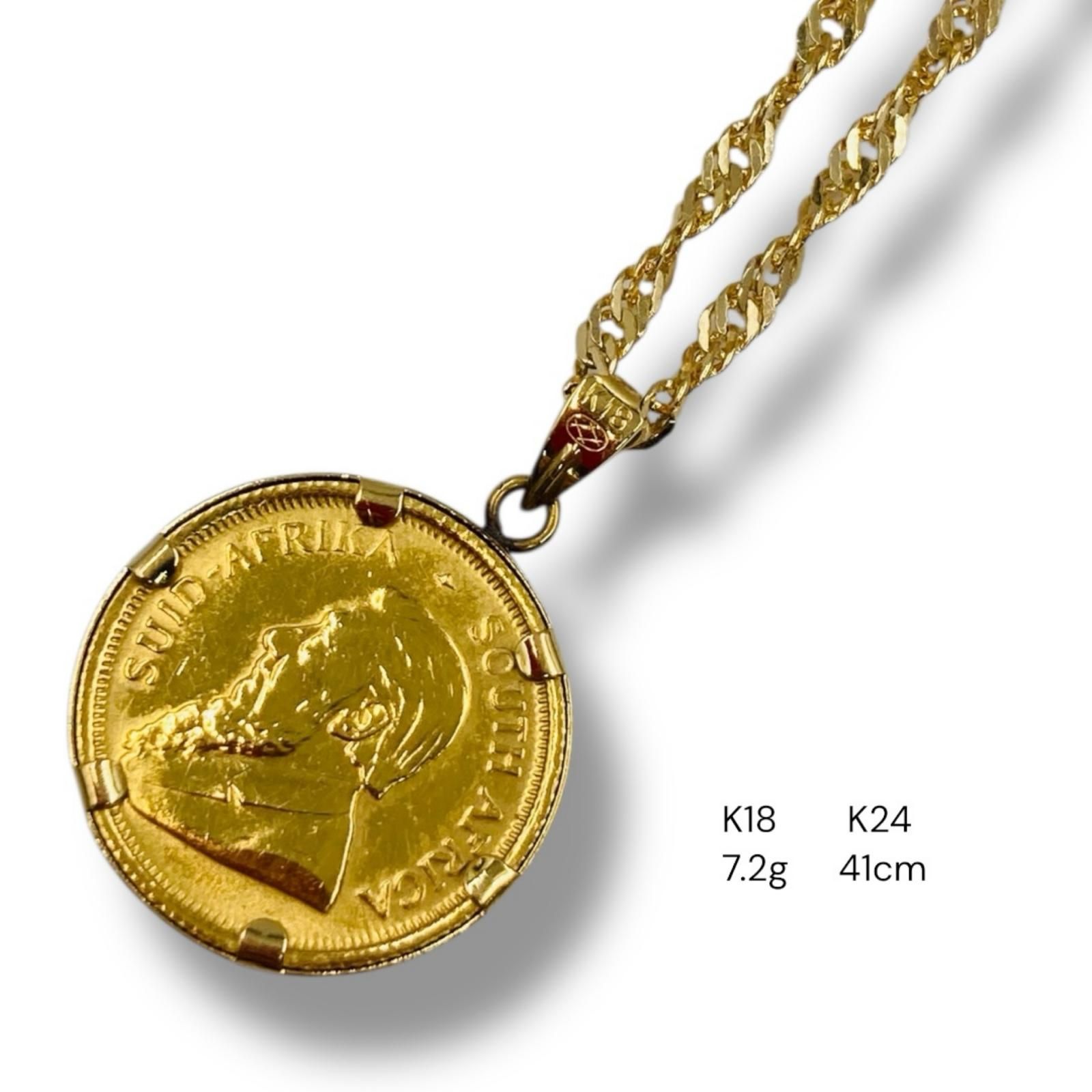 K18 K24 ネックレス 7.2ｇ 41cm 750 999.9 金 ペンダントトップ