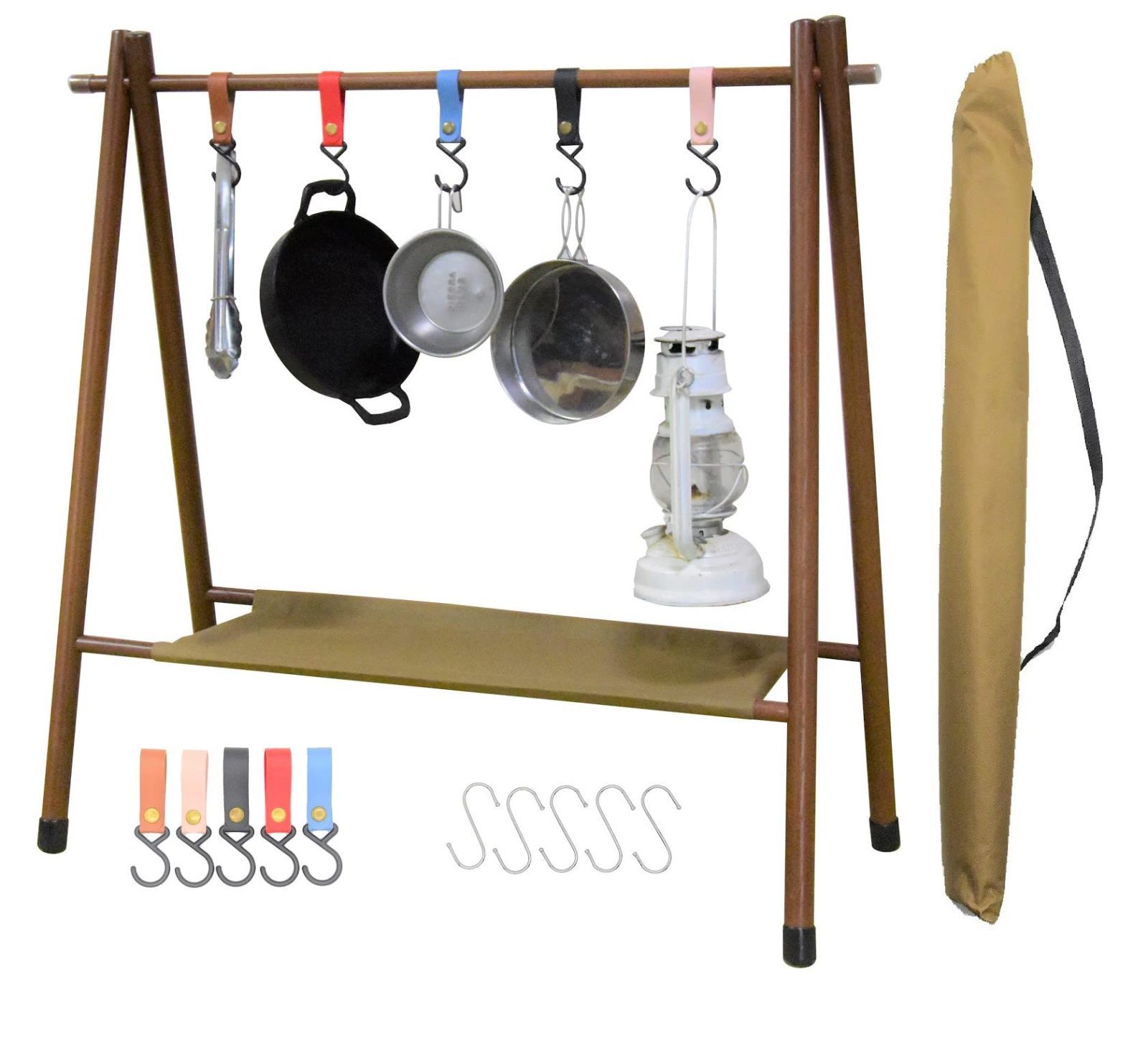 Lezalic 多機能ランタンスタンド テーブル 固定 ツールハンガー 67cm