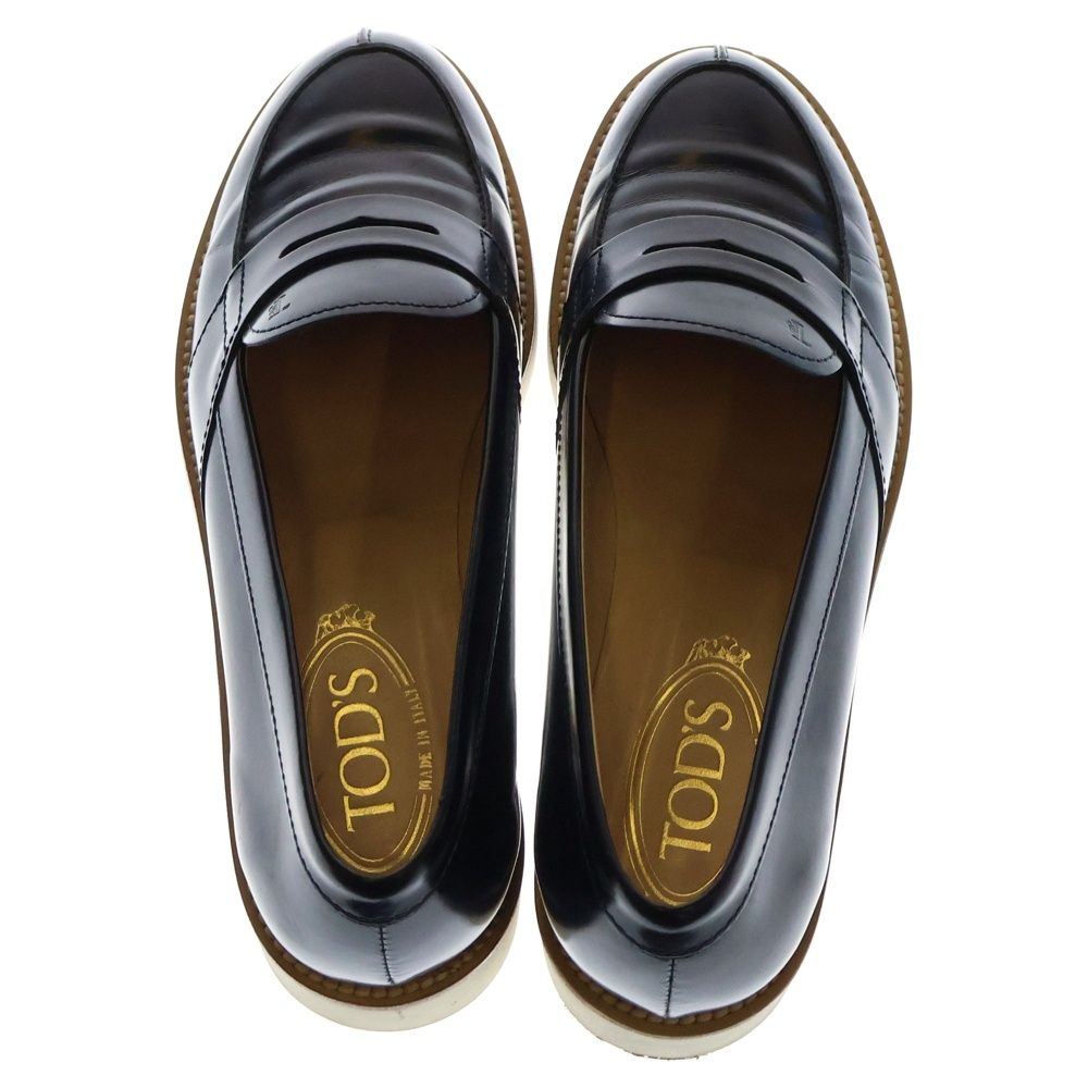 TOD'S (トッズ) コインローファー シューズ ネイビー レザー 37