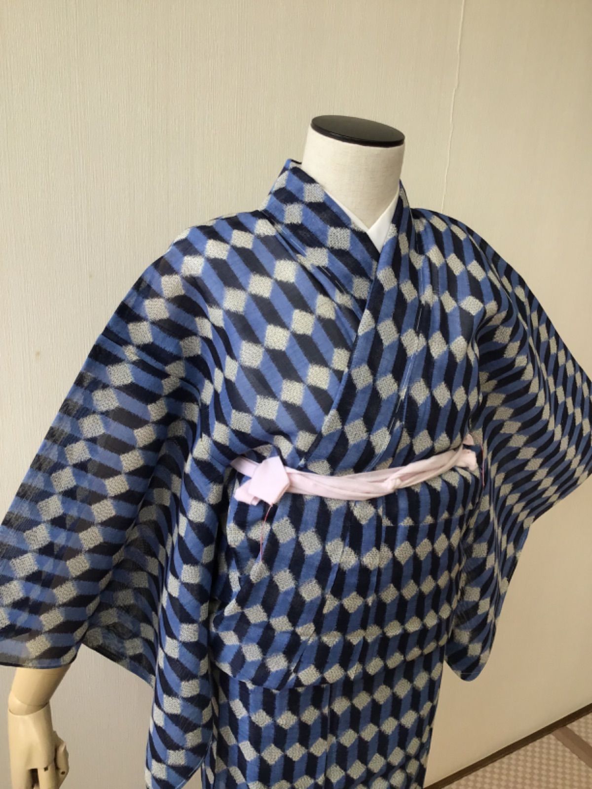 夏物 夏着物 夏塩沢 塩沢紬 着物 紬着物 紬 nt-109