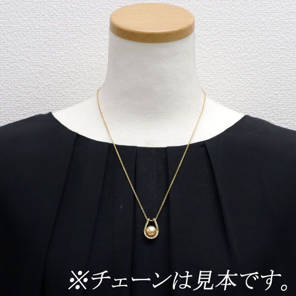 田崎真珠 K18YG ゴールデン 真珠 ダイヤモンド ペンダントトップ