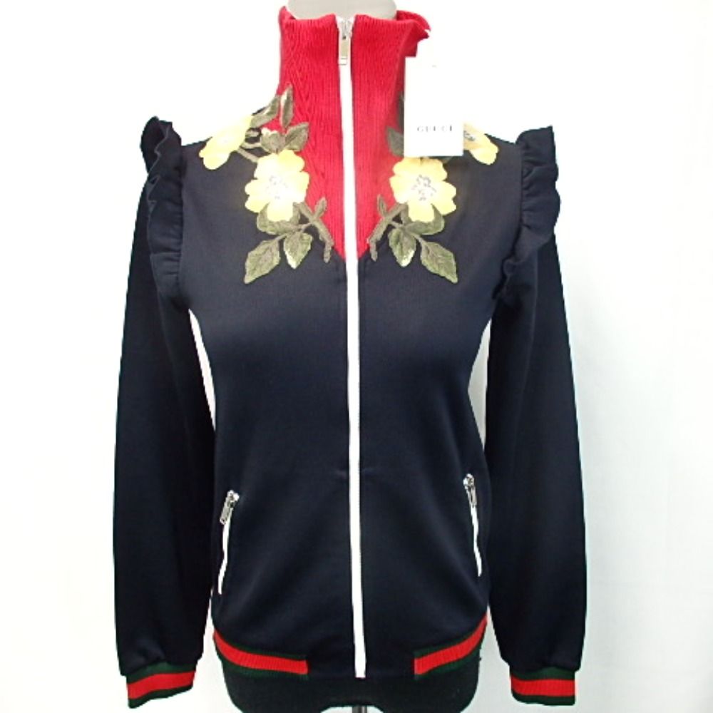 GUCCI グッチ 479429 X9A51ジャンパー ジップアップ 花柄 刺繍