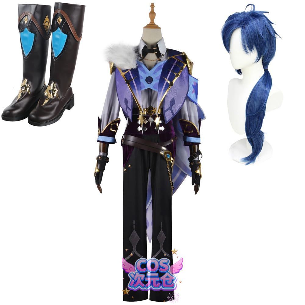 ガイア ウィッグ 靴 COSPLEE 原神 コスプレ衣装 Genshin メンバー コスチューム -ウイッグ-靴付き 全セット 高度還元 cosplay イベント パーテ