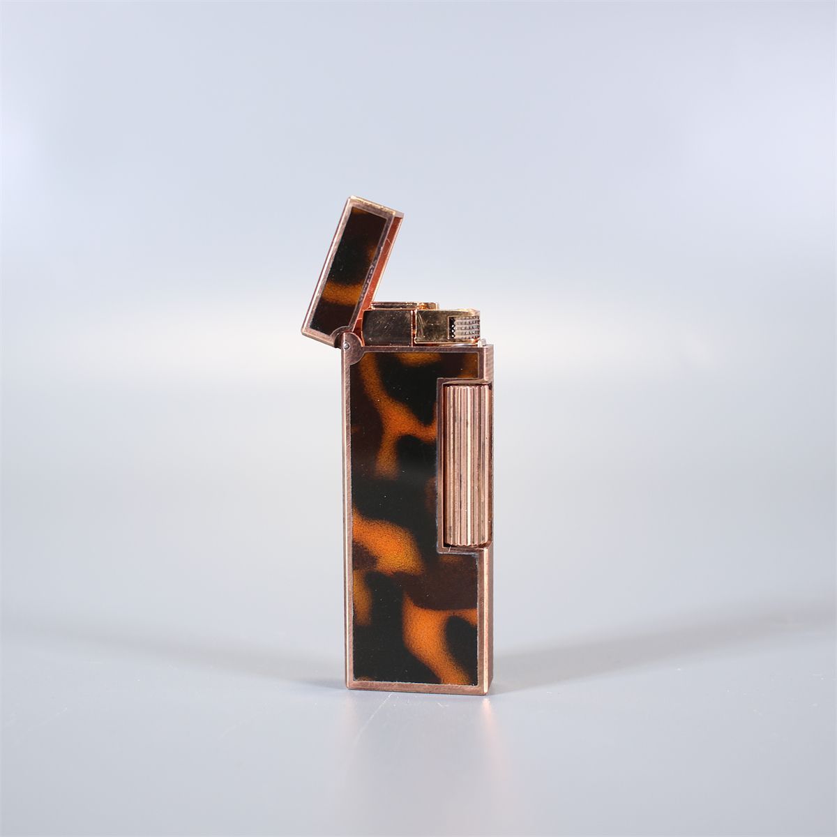 dunhill】 ダンヒル ガスライター ゴールド×鼈甲風／箱付 発火確認済み 