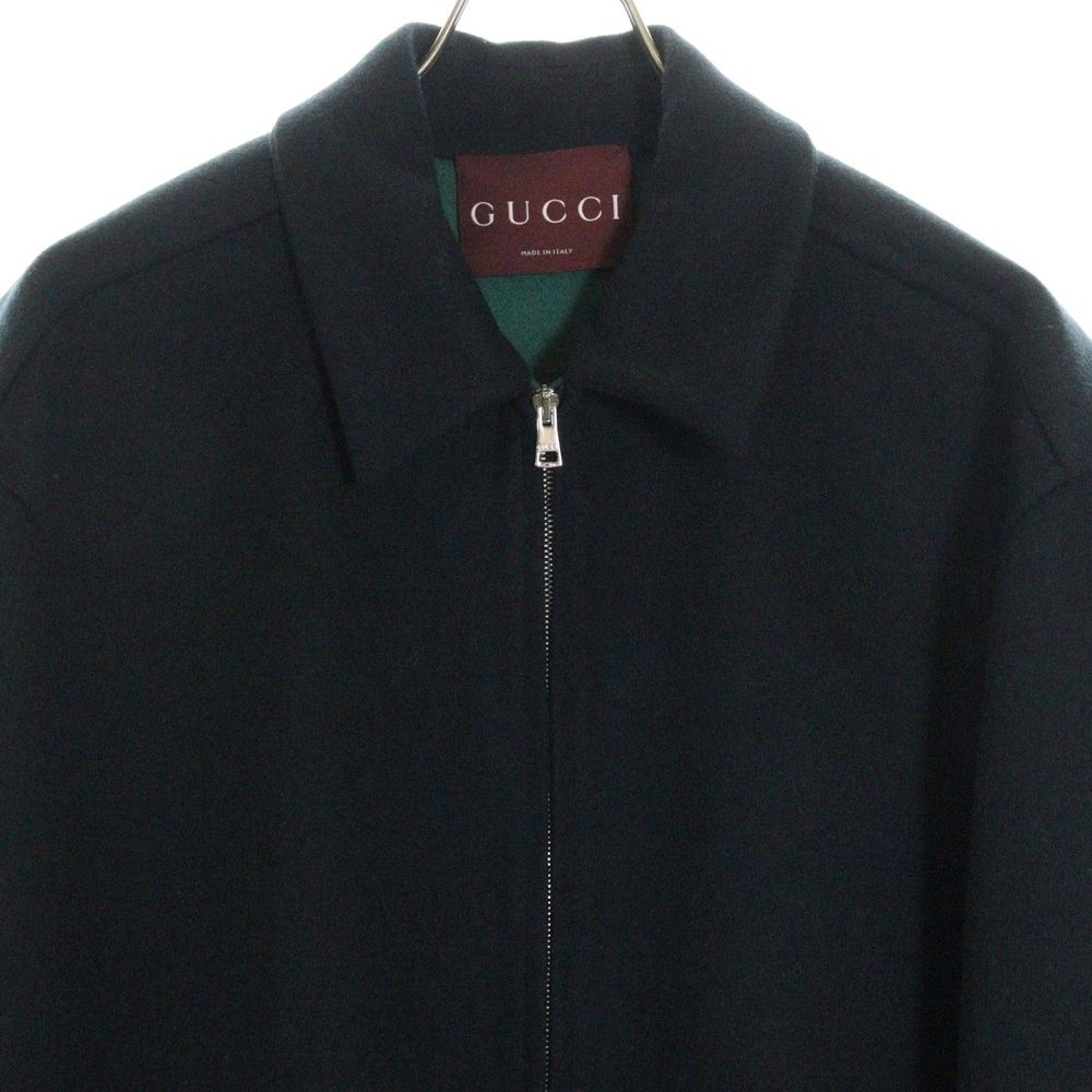 グッチ、ブルゾン、ジャケット GUCCI (グッチ) 24AW Wool Zip Jacket バックロゴ ウール ジップ