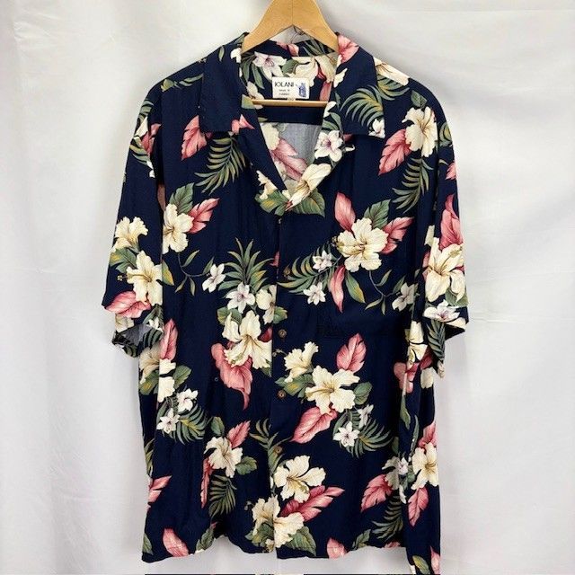 90年代 IOLANI ハイビスカス柄 プリントアロハシャツ MADE IN 90年代 IOLANI ハイビスカス柄 プリントアロハシャツ MADE IN