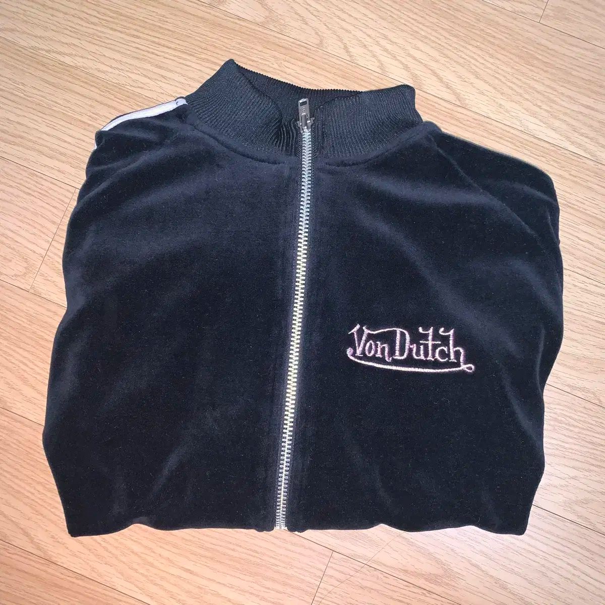 ボンダッチ 黒 ピンク ベロア トラック ジャケット y2k ギャル 姉ギャル ジャージ