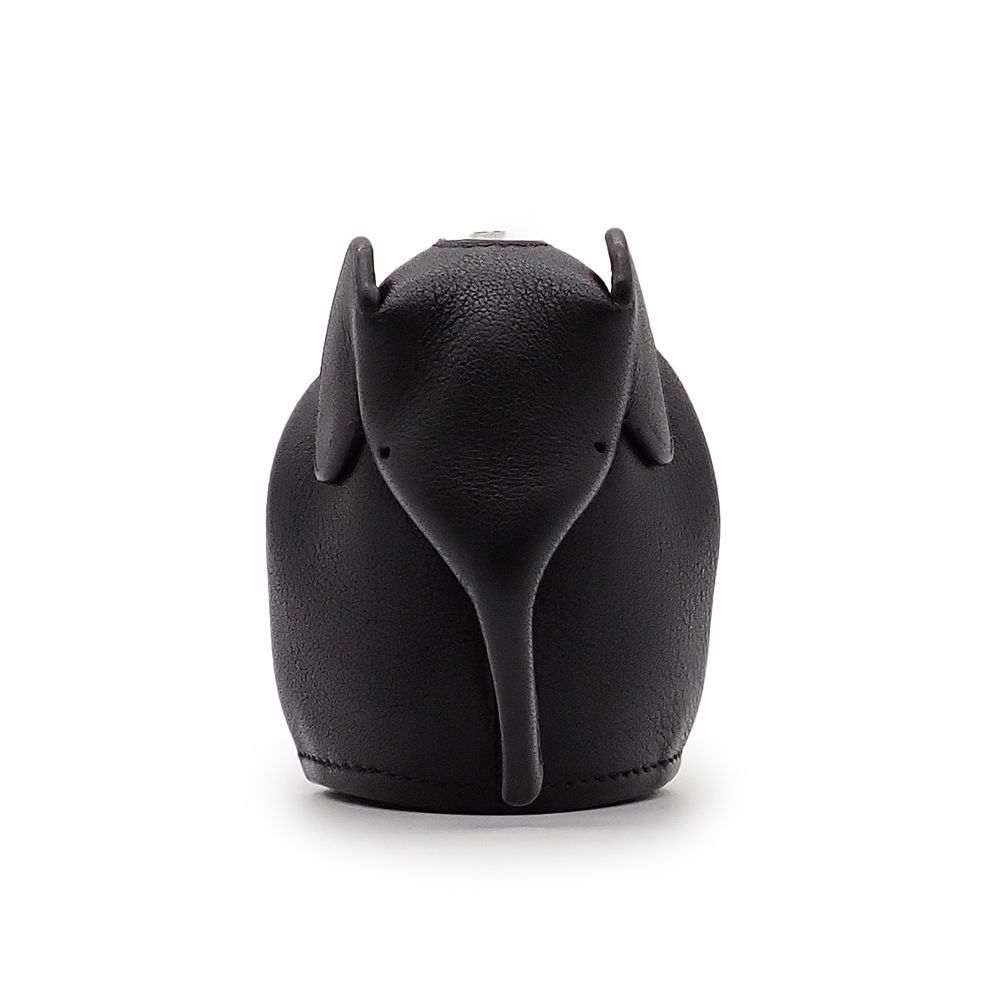 ロエベ ハンドクラフト アニマル コインケース 小銭入れ ゾウ レザー ブラック シルバー金具