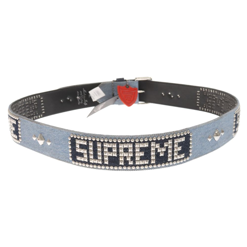 SUPREME (シュプリーム) 23SS × HTC Hollywood Trading Company Studded Belt  ハリウッドトレーディングカンパニー デニム スタッズベルト インディゴ