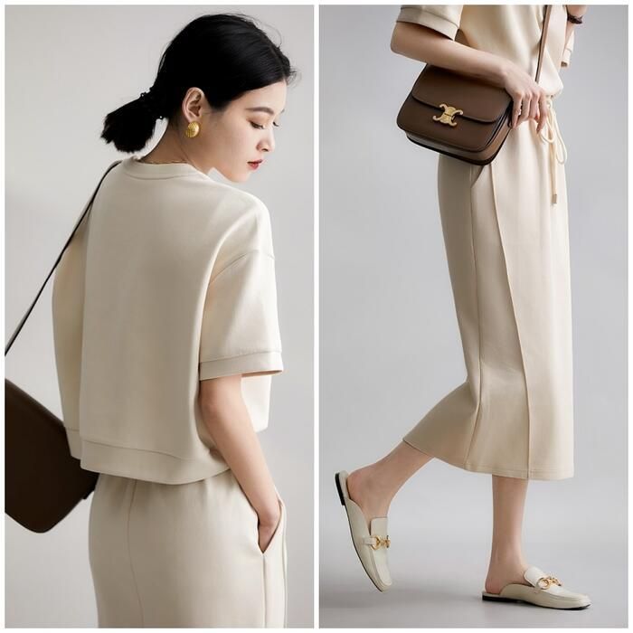 セットアップ 2点セット トップス スカート Tシャツ レディース 半袖