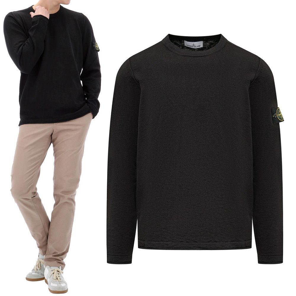 35 STONE ISLAND ストーンアイランド 8015502B0 A0029 ブラック サマーニット セーター