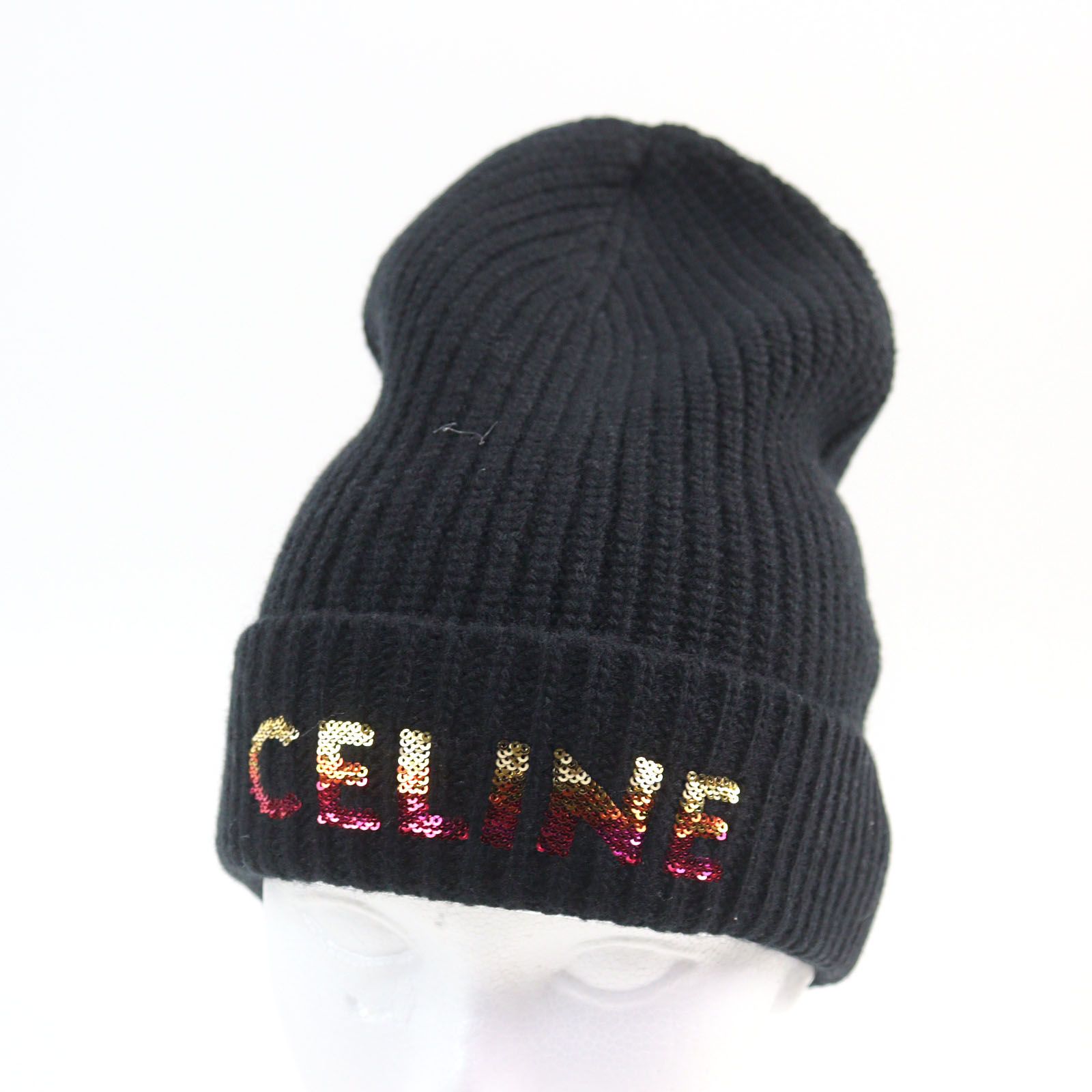 【正規品】ヨンジュン　着用　CELINE ブラック ニット帽　セリーヌ　ロゴ Amazon | [セリーヌ] ロゴ ビーニー ニット帽 2A45T 207O 38NO