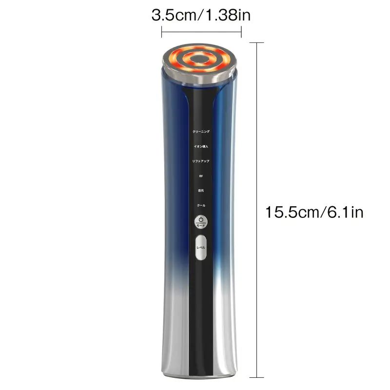 LEDライト付き6in1フェイシャルマッサージャー - 女性のための充電式美容機器、低アレルギー性、ポータブルUSB電源