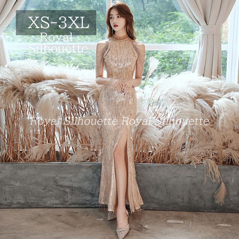 ナイトドレス パーティー ドレス シャンパン スパンコール 結婚式 オフショルダー 大きいサイズ ドレス 謝恩会 XS S M L XL LL 2XL XXL 3XL XXXL パーティー 姫系 発表会 披露宴 プリンセス ロング丈 フェミニン