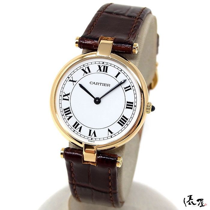 【K18YG】カルティエ ヴァンドーム LM OH済 ヴィンテージ 金無垢 メンズ レディース Cartier 時計 腕時計 【送料無料】