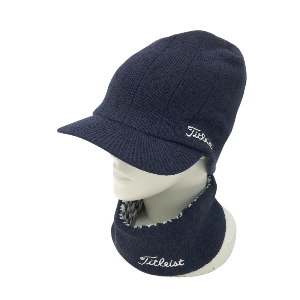 TITLEIST タイトリスト ネックウォーマー付き ニットキャップ 千鳥柄 ネイビー系 フリーサイズ(約57-59cm)  [240101368626] ゴルフウェア ストスト - メルカリ