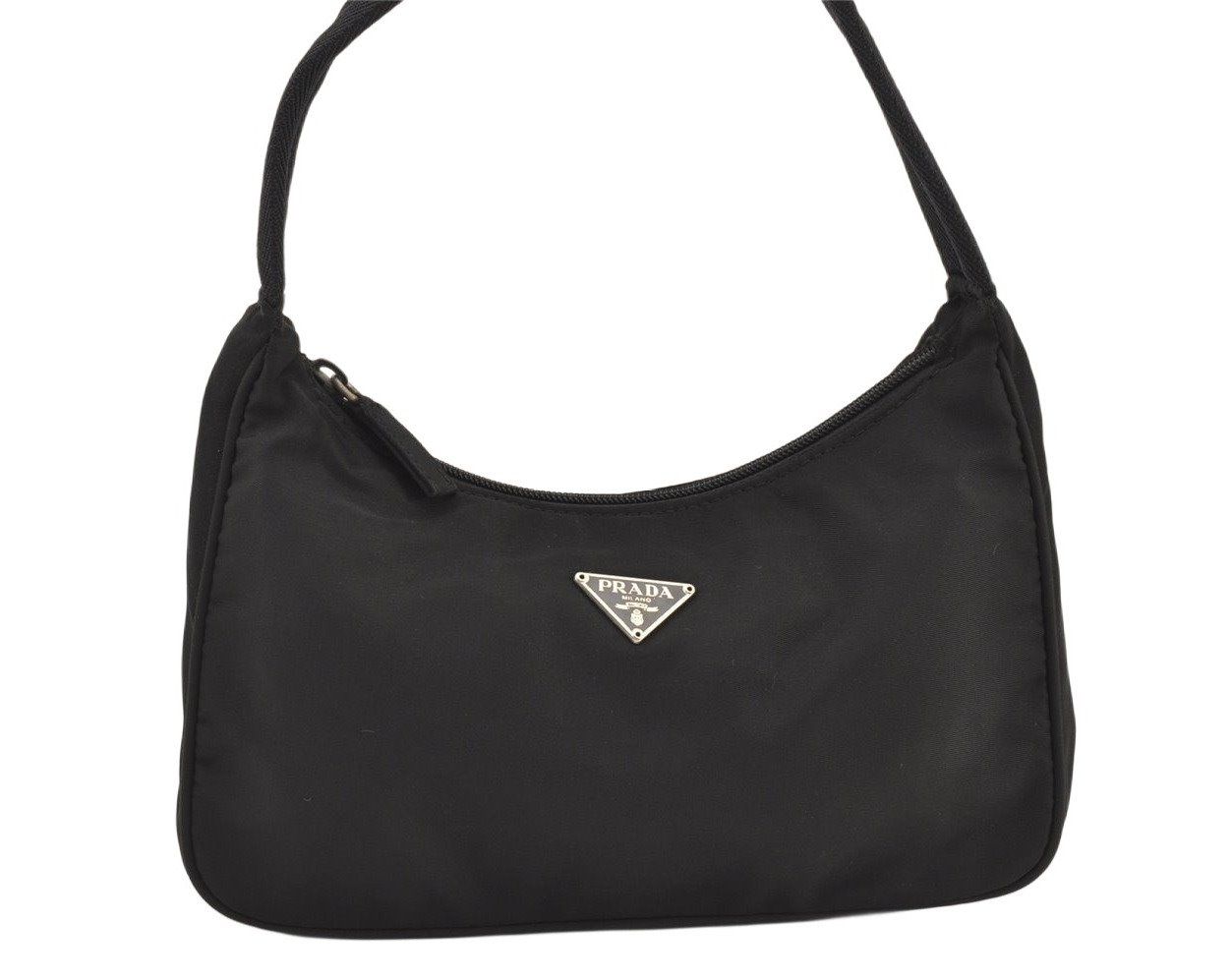 PRADA プラダ ヴィンテージ ナイロン Tessuto ハンドバッグポーチ 財布 ブラック 6165K