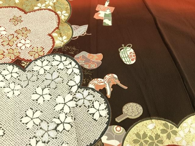 平和屋着物□豪華振袖 宝花文 暈し染め 金銀彩 鬼しぼ縮緬 正絹