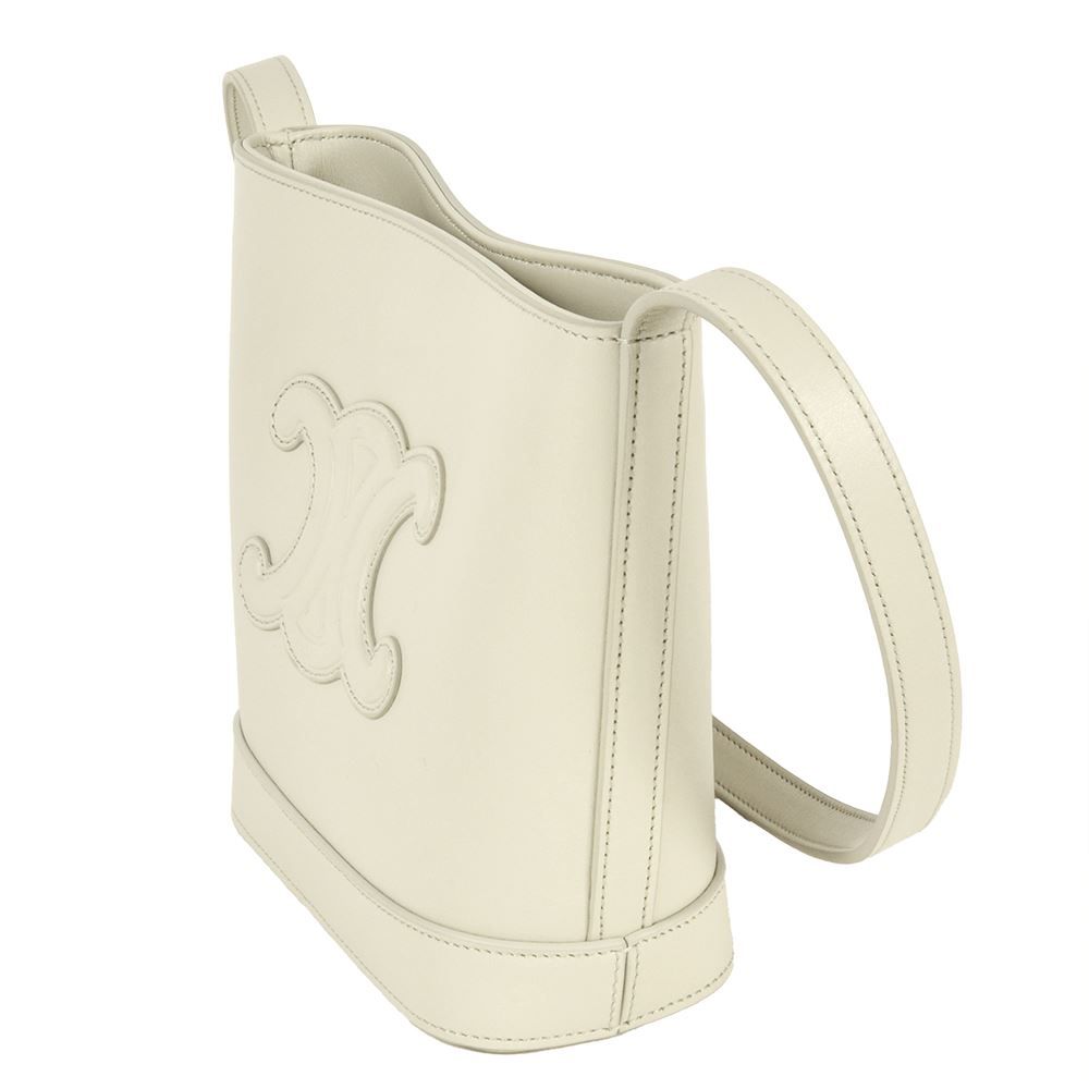 セリーヌ キュイル トリオンフ バケット チョーク ショルダーバッグ ホワイト TRIOMPHE セリーヌ CELINE スモールバケット キュイル トリオンフ