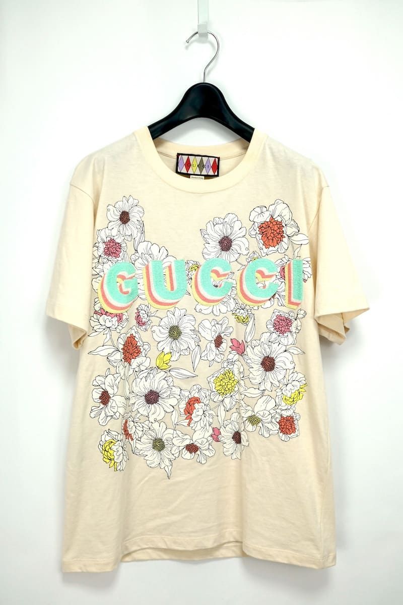 2022 GUCCI グッチ Lovelight ラブライト コットン ロゴ刺繍入り 半袖Ｔシャツ クリーム XXSサイズ 706127 【中古】 -  メルカリ