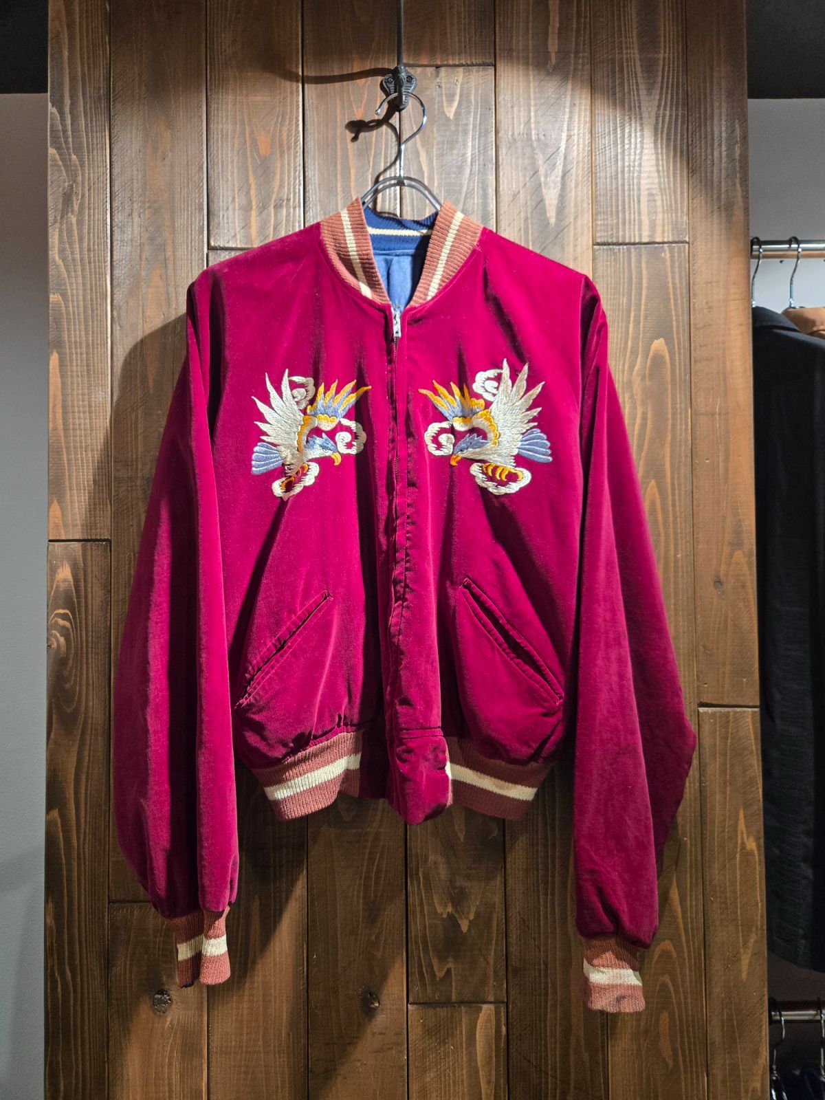 スペシャル 50s 60s スカジャン 別珍 スーベニアジャケット 鷹 龍 刺繍 