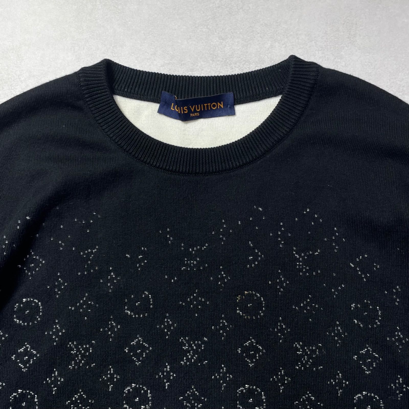 LOUIS VUITTON ルイヴィトン ブラック クルーネックニット LOUIS VUITTON ルイヴィトン ブラック クルーネックニット