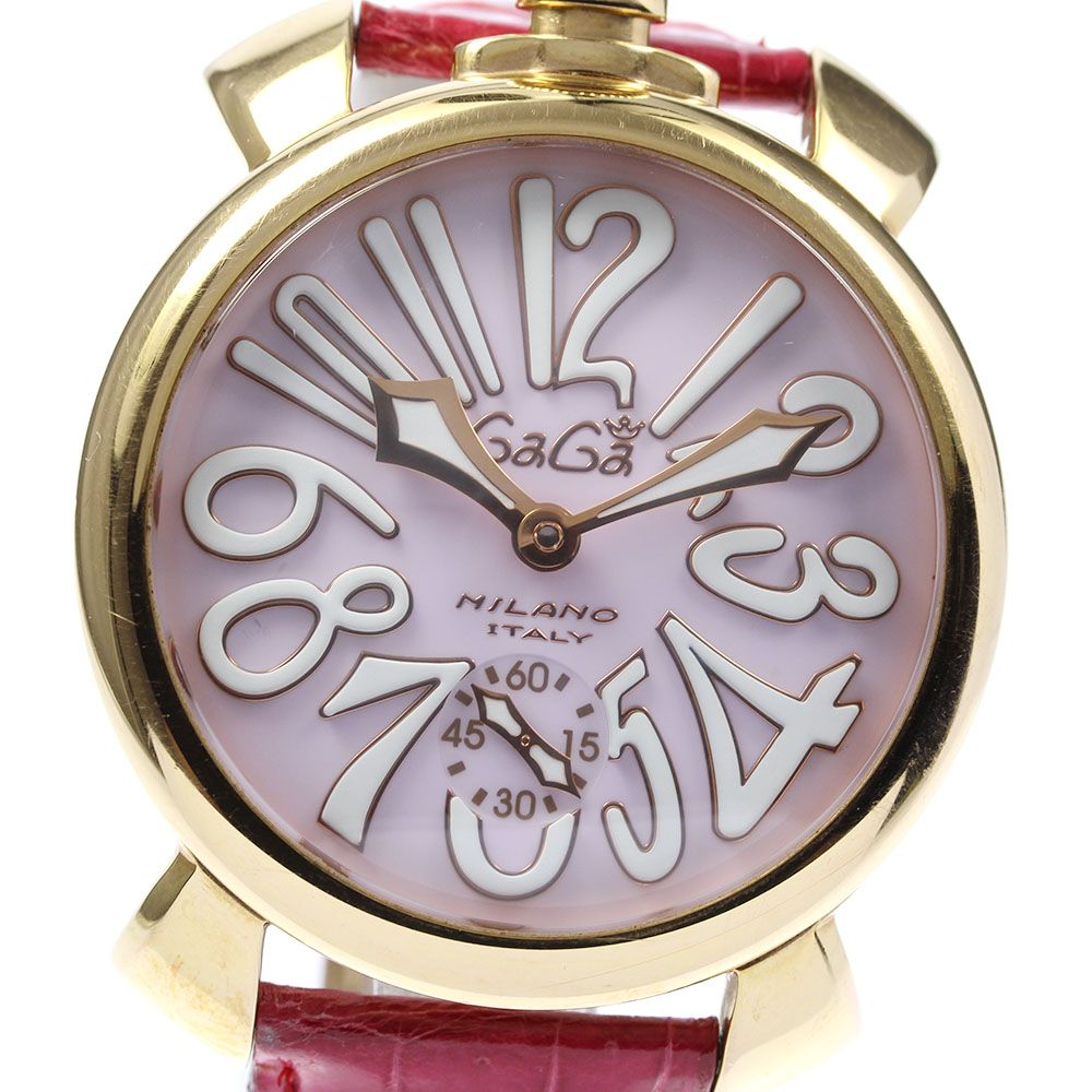 希少 GaGaMILANO MANUALE 稼働 手巻き スモセコ 星形 48 ガガミラノ