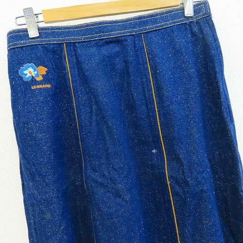 【良品】LEONARD シルクデニム スカートセットアップ 良品】LEONARD シルクデニム スカートセットアップ