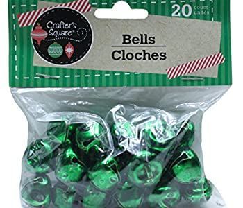 20 Count 3/4 Inch Green Crafter's Square Craft Jingle Bells (Pack of 2) by Crafters Square
