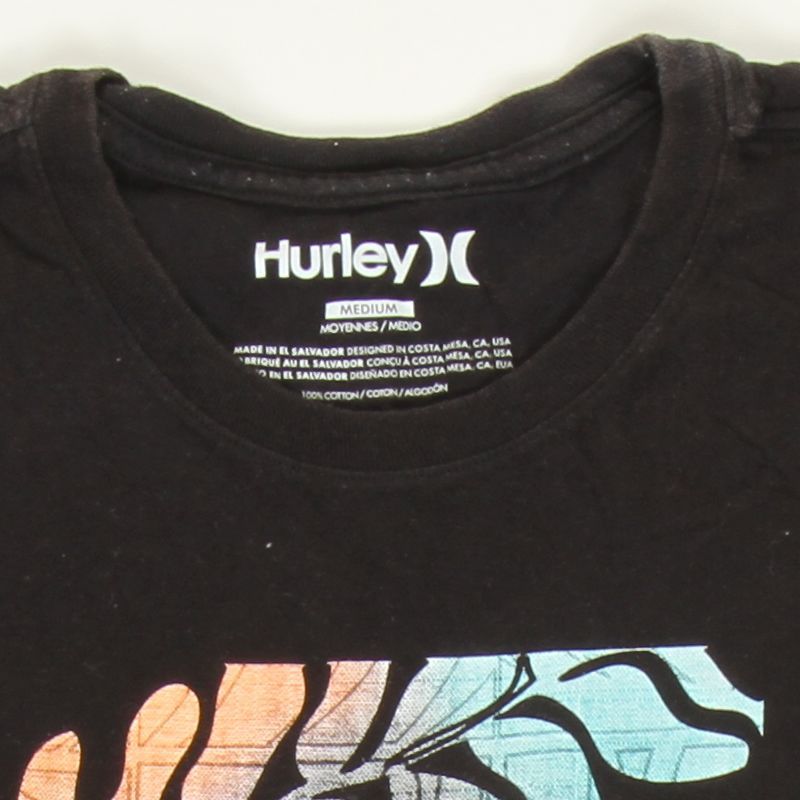 Hurley ALOHA T-SHIRT ハーレー アロハ Tシャツ プリントTシャツ サーフ サーファー USA ハワイ【Hurley ハーレー USED 半袖Tシャツ Tシャツ トップス カットソー ユニセックス BLACK ユーズド】