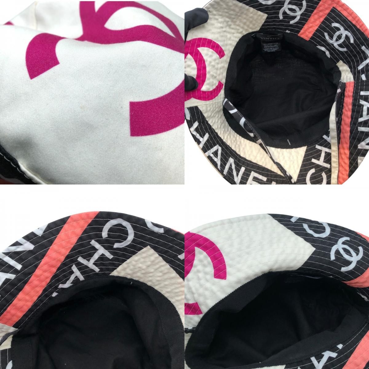 シャネル CHANEL ココマーク総柄バケットハット ブラック