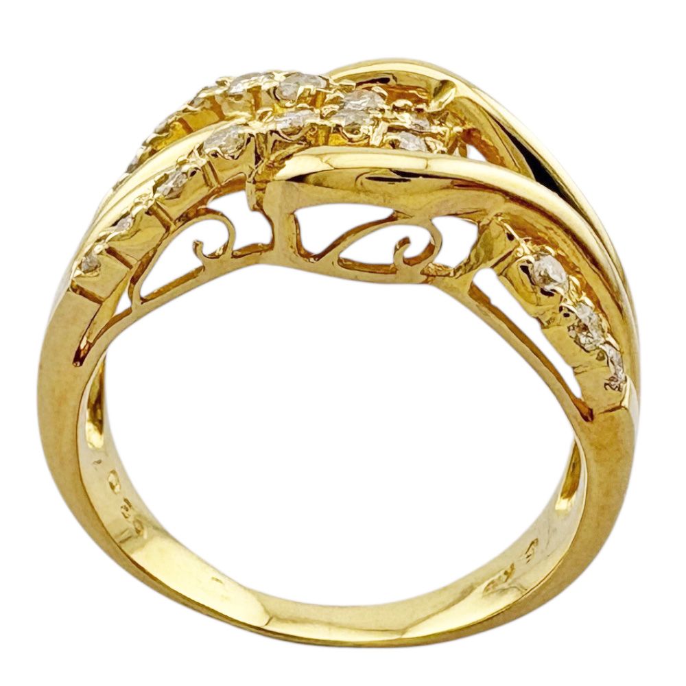 K18 アクアマリンアンティーク18金指輪