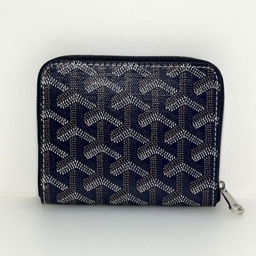 新品同様】GOYARD ゴヤール マティニョン PM ウォレット ゴヤールディンキャンバス カーフスキン ネイビーブルー ブランド小物 コンパクトジップ  ミニ財布 ラウンドジップ スモールモデル メンズ 【中古】【Y55400】 - メルカリ