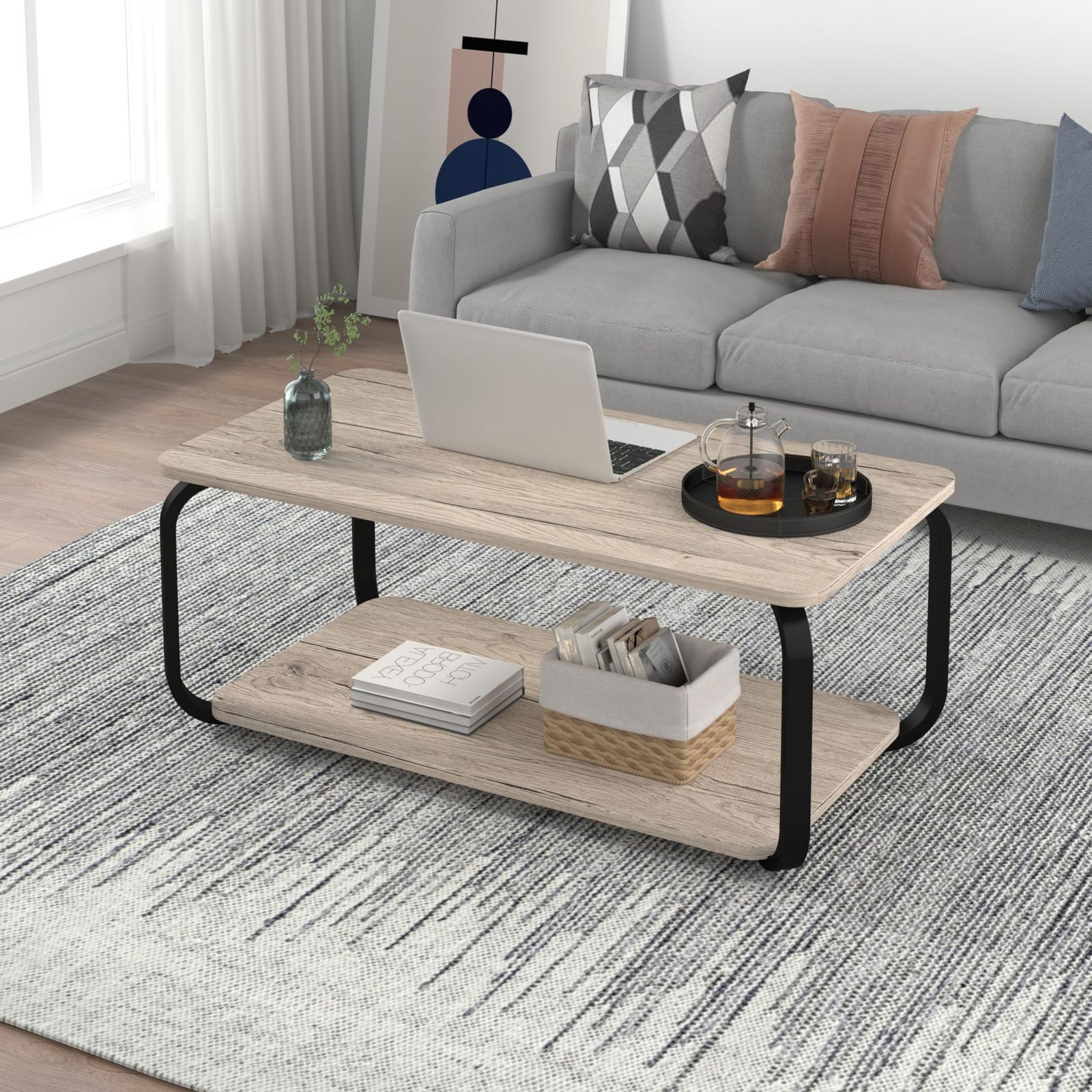 ティアドロップウォルナット ローテーブル[幅80] KARE | 【公式】LOWYA