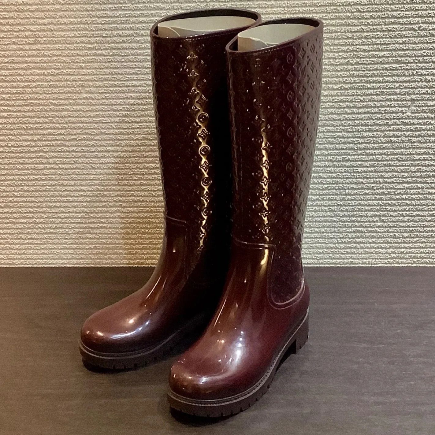 ルイヴィトン LOUISVUITTON スプラッシュライン ラバー ブーツ 35 レディース モノグラム レインブーツ　B219