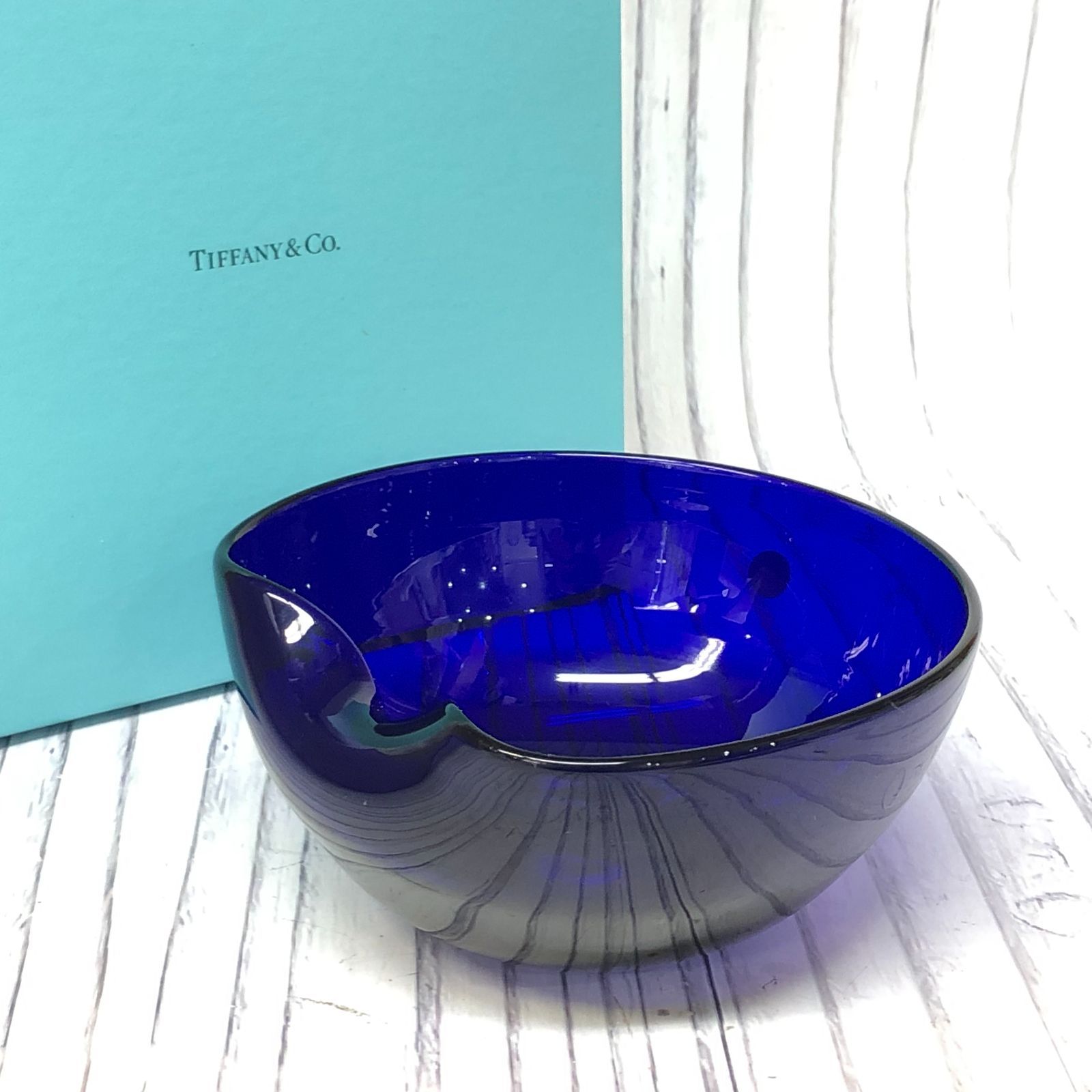 m001 X 80 ティファニー エルサ ペレッティ サムプリント ボウル コバルトブルー 7インチ 18cm イタリア製 アクセサリートレイ ガラスボール Elsa Peretti for Tiffany Thumbprint Bowl ITALY