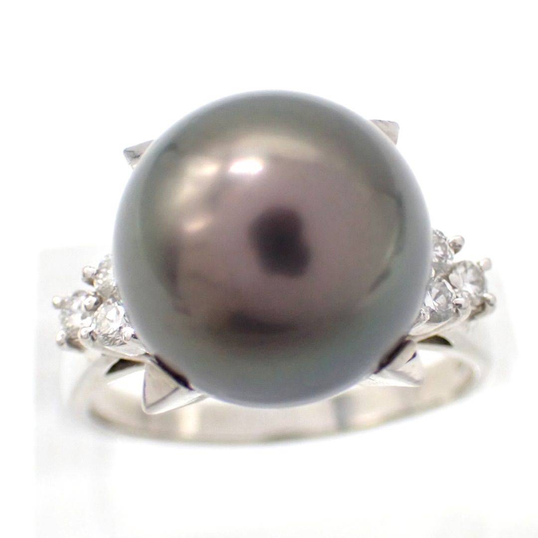 タサキ 12.5㎜ 黒蝶真珠 0.23ct ダイヤ リング Pt900 4313 - メルカリ