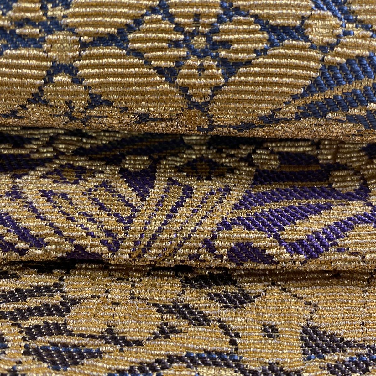 【美品】袋帯 輪奈織 紺色 六通 袋帯 美品 逸品 六通 正絹 【中古】の通販 by バイセル ラクマ店