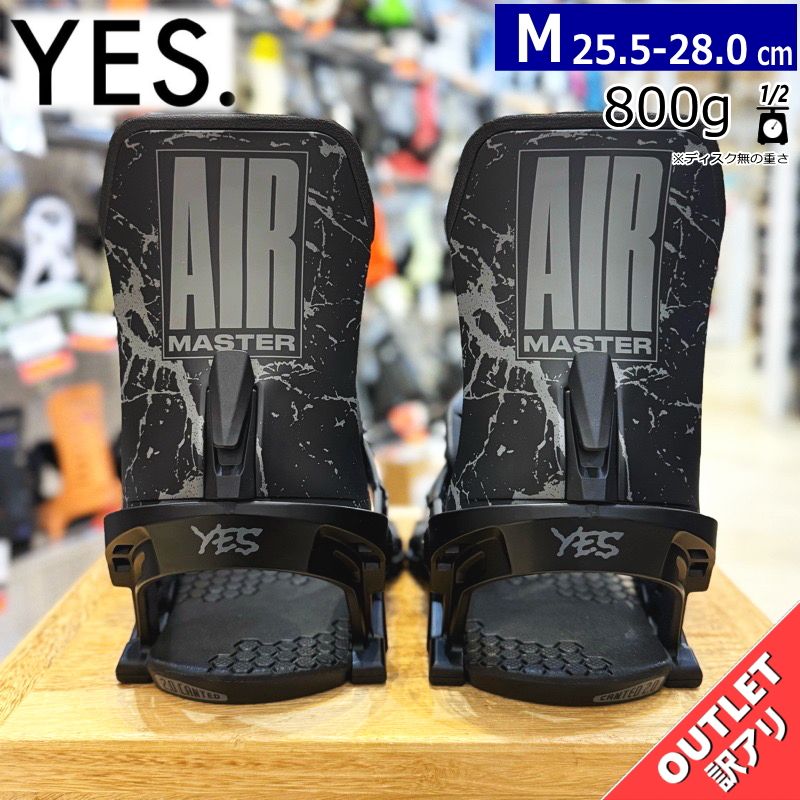 OUTLET 24-25 YES AIRMASTER BLACK Mサイズイエス メンズ スノーボード バインディング 型落ち 日本