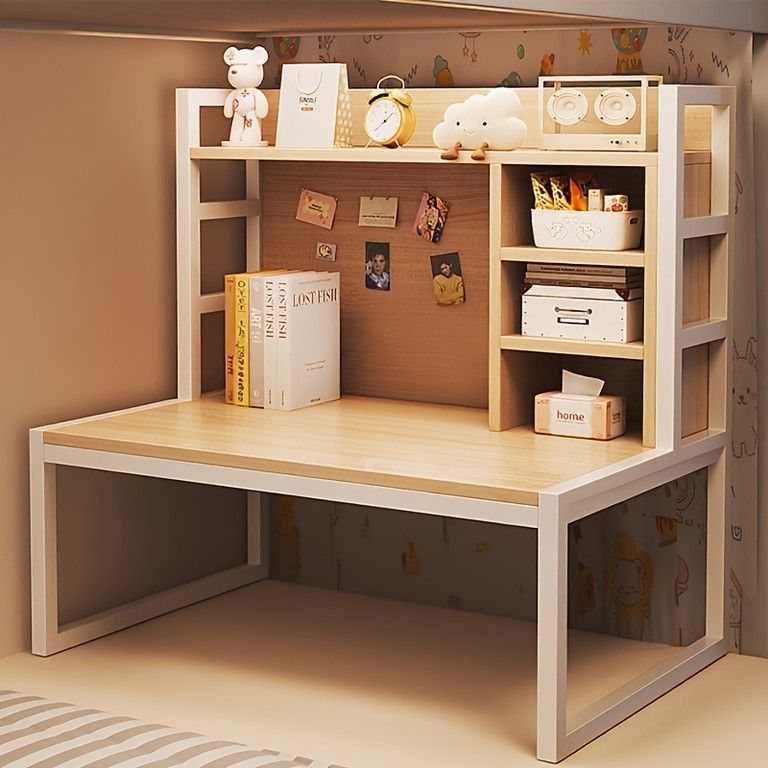 棚付きローデスク 幅80cm スタイリッシュなPCデスク ナチュラル