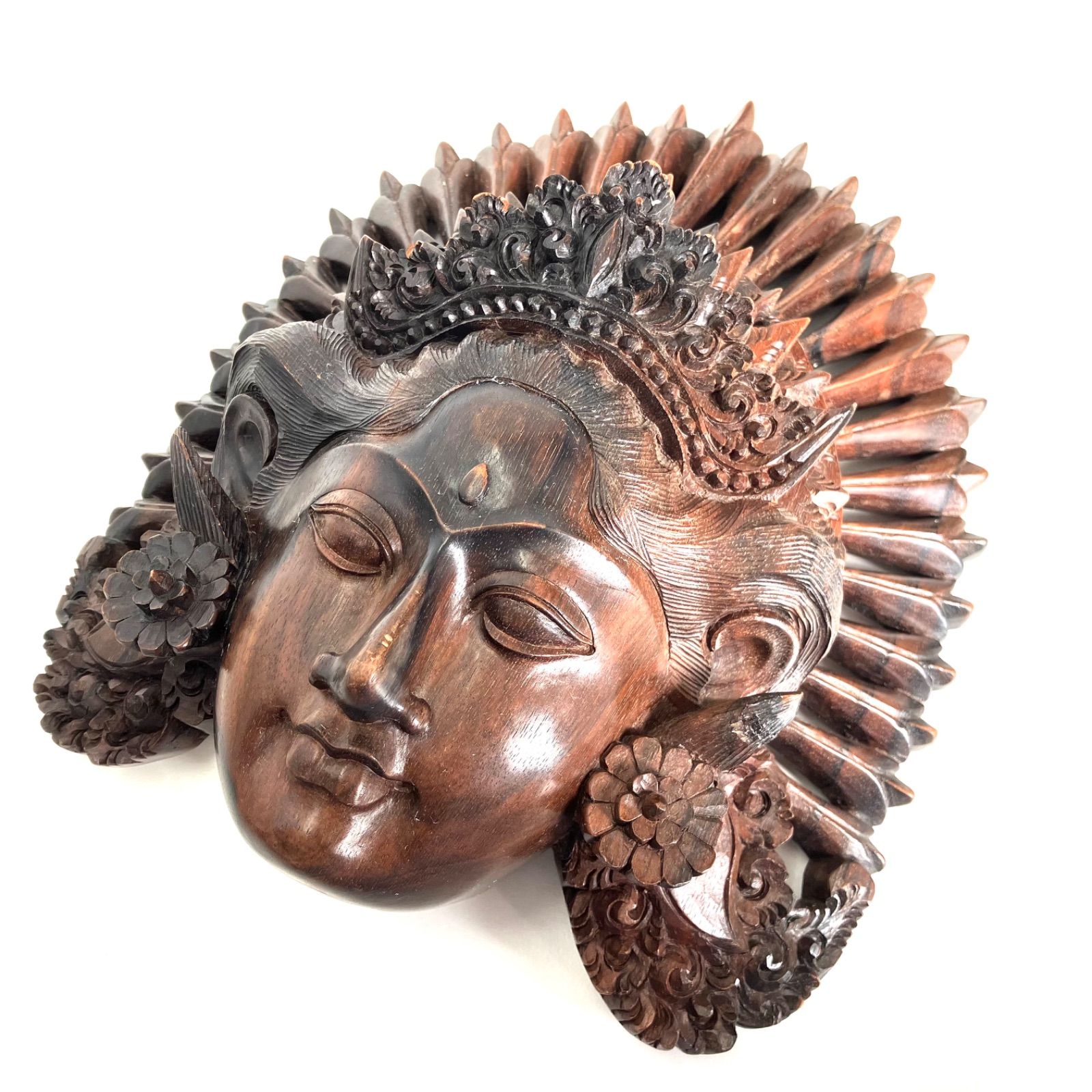 N240109-6】 バリ 木彫りのお面 インテリア 美品 - メルカリ