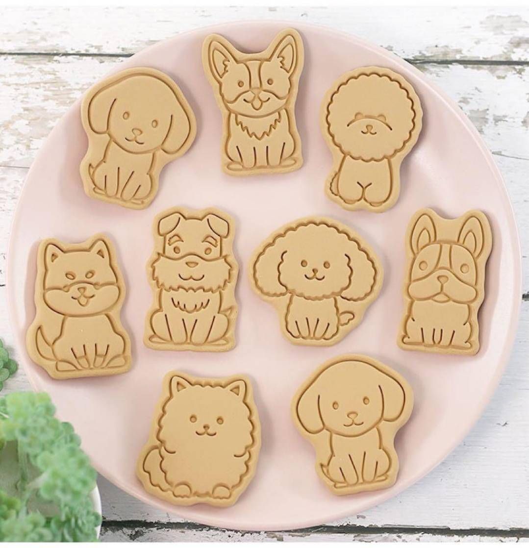 新品 犬 クッキー型 キャラ弁 ８個