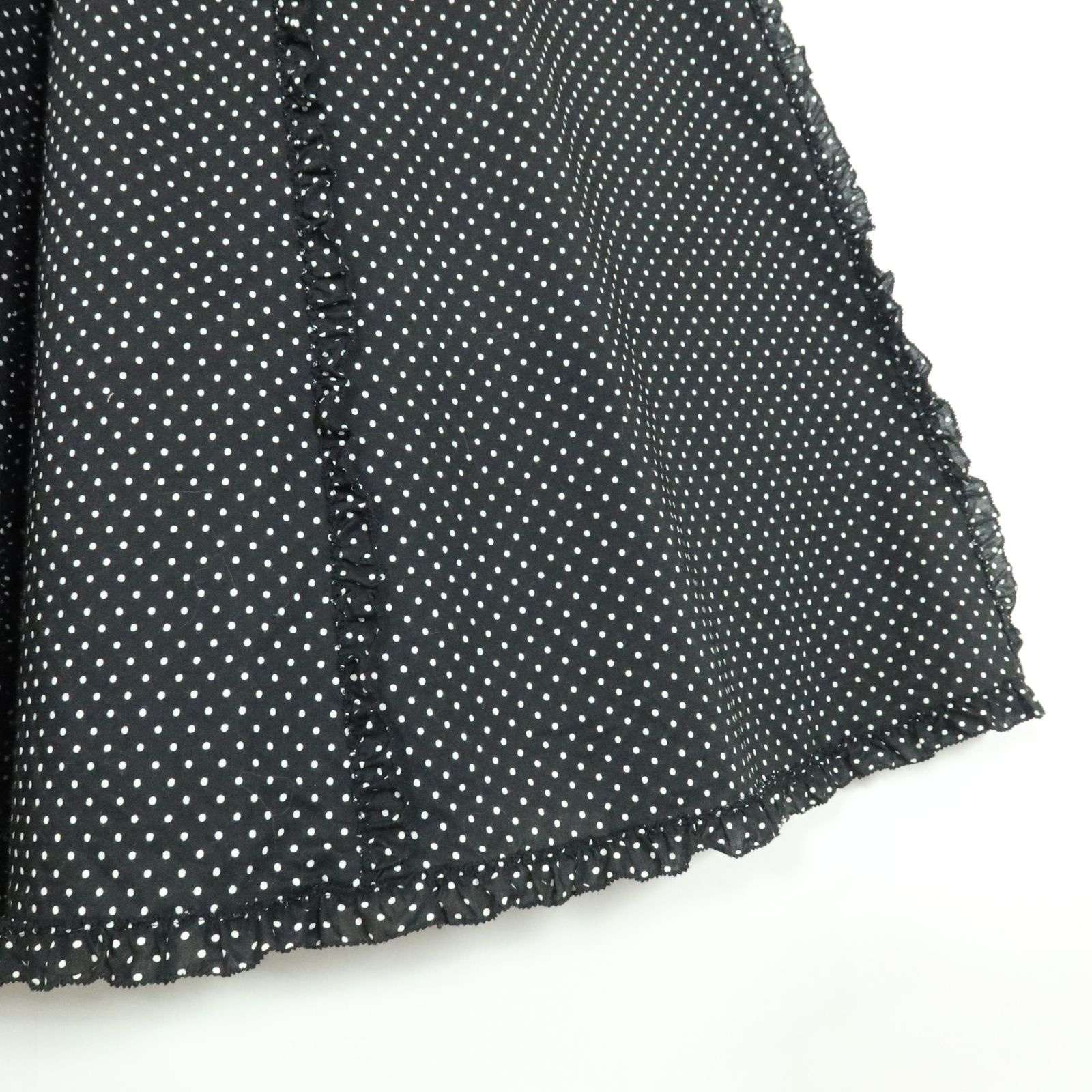 ピンクハウス☆たっぷりギャザーのロングスカート 黒系 ピコフリル  