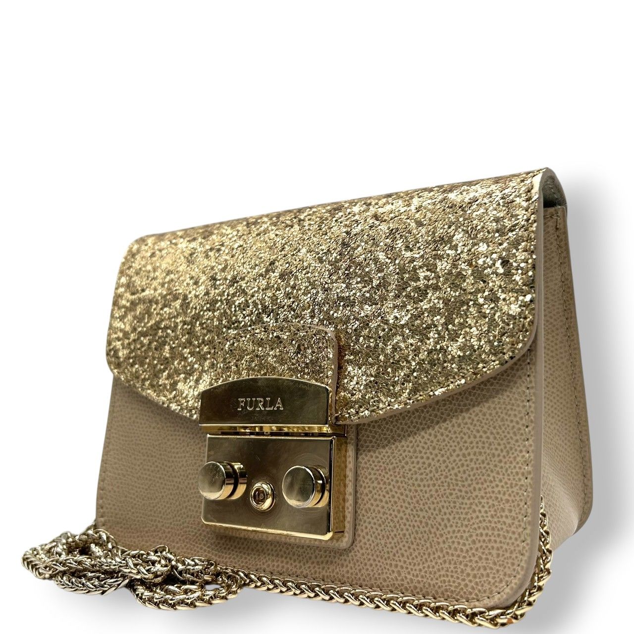 美品】FURLA フルラ メトロポリス チェーンショルダーバッグ ミニ  